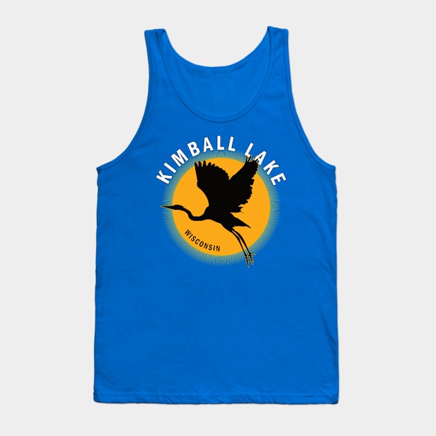 Kimball Lake in Wisconsin Heron Sunrise Tank Top by BirdsEyeWorks